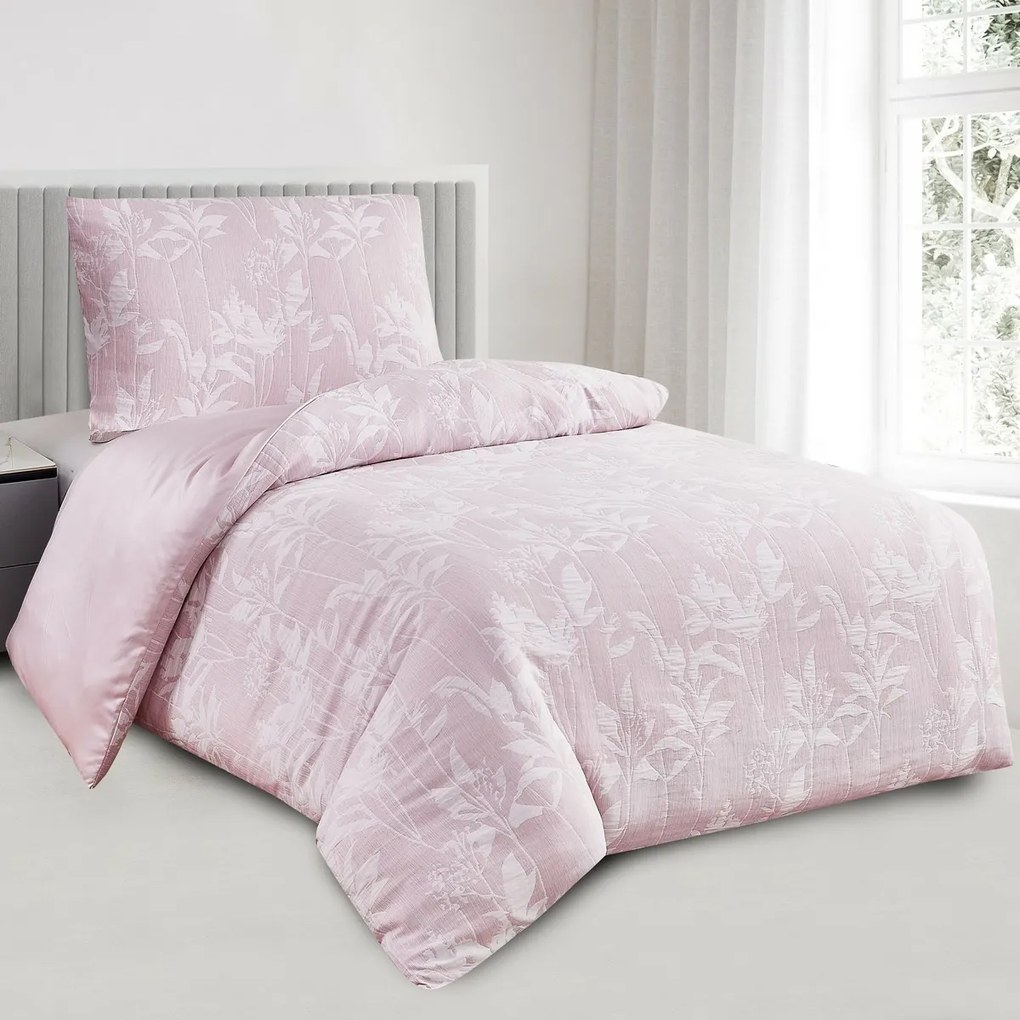 Alabama rózsaszínű jacquard ágynemű, 140 x 200 cm, 70 x 90 cm