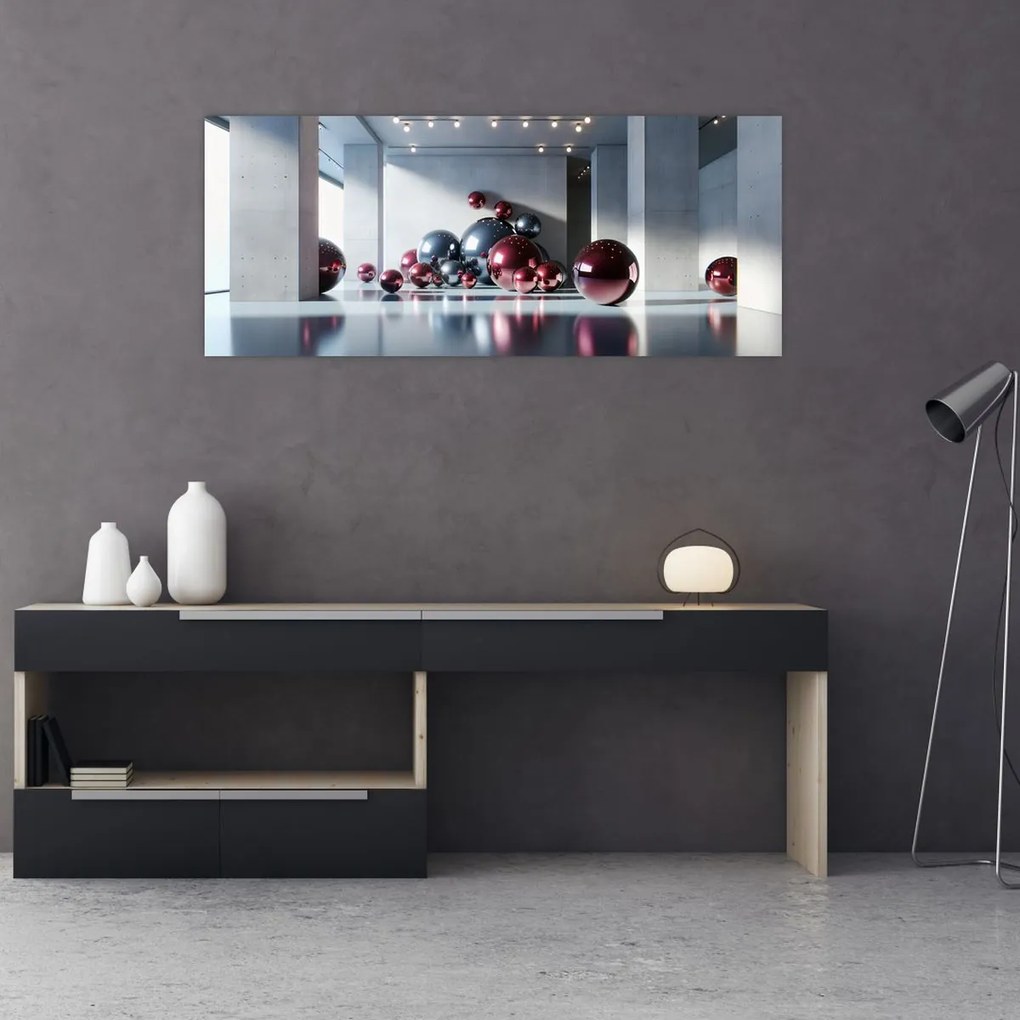 Kép - 3D tér gömbökkel II. (120x50 cm)