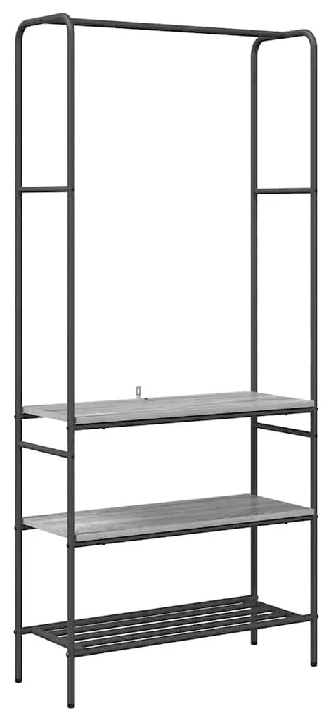 Ruhatartó polcokkal Szürke sonoma 77 x 30 x 171 cm Faanyag