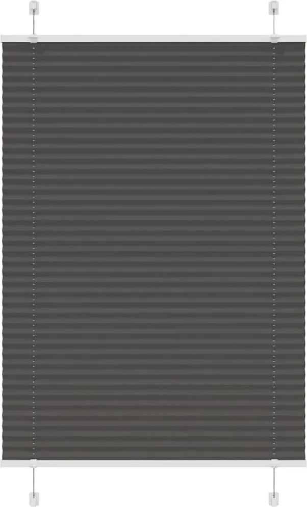 vidaXL pliszírozott redőny fekete 90x150 cm szövetszélesség 89,4 cm