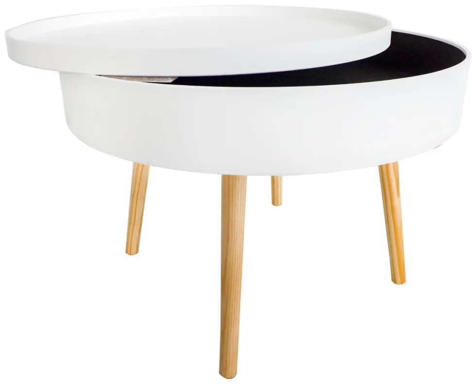 Kerek dohányzóasztal tárolóval 60 cm