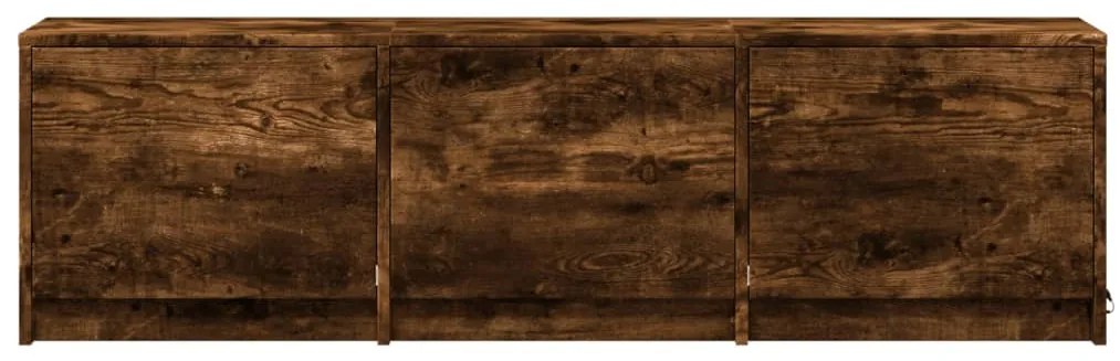 füstös tölgy színű szerelt fa LED-es TV-szekrény 140x34x40 cm
