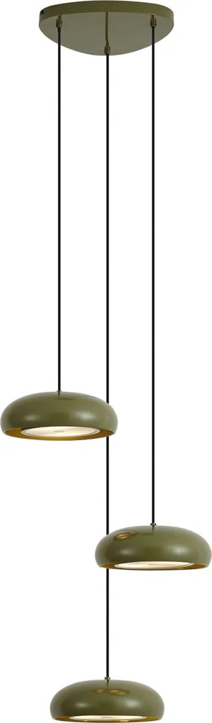 Retro zöld függőlámpa fém búrával 6-lámpás - Macaron