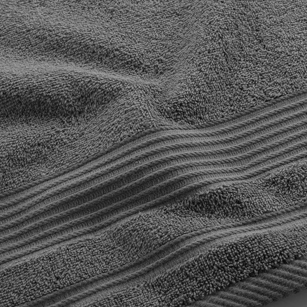 Sötétszürke frottír pamut törölköző 50x90 cm Tendresse – douceur d'intérieur