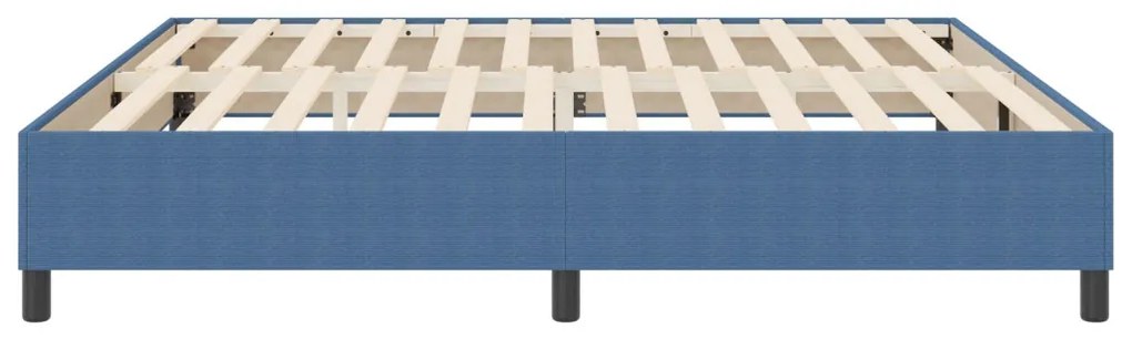 Boxspring Ágy Kék 200x200 cm Vászon