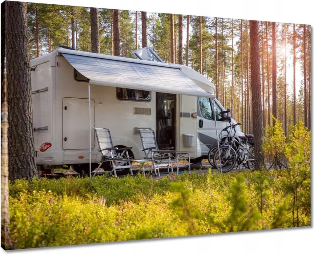 Vászonkép 70x50 Kirándulás lakóautóval