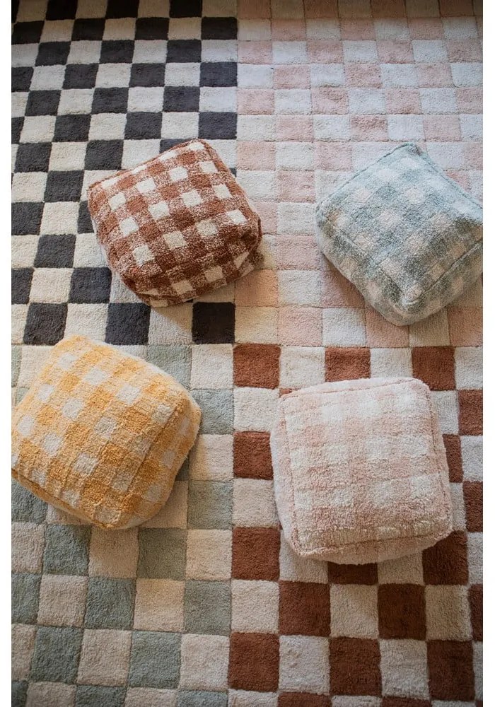 Világos rózsaszín-krémszínű mosható kézi szövésű pamut szőnyeg 120x160 cm Kitchen Tiles Rose – Lorena Canals