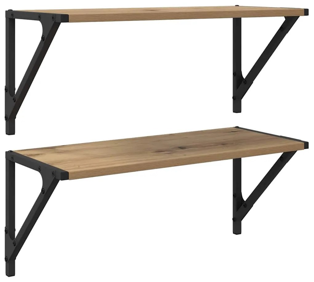 Falpolcok 2 pcs Artisan tölgy 60 x 25 x 25,5 cm Faanyag