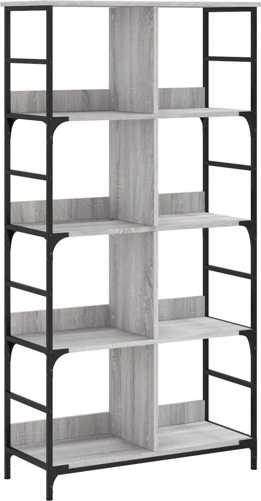 vidaXL szürke sonoma színű szerelt fa könyvespolc 78,5 x 33 x 153 cm
