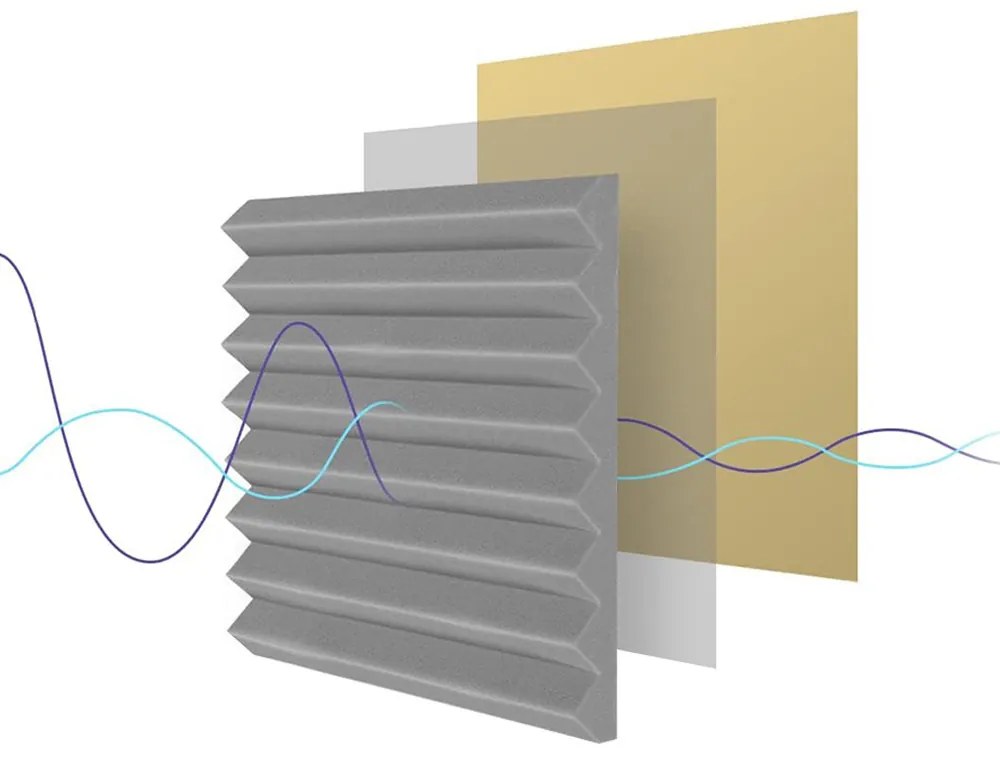 12 db öntapadós, hangszigetelő fali panel habszivacsból