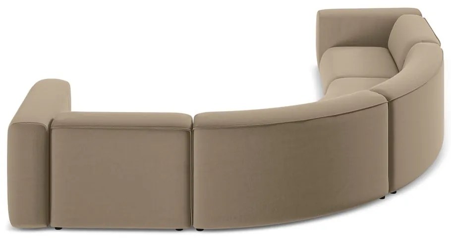 Bézs bársony sarokkanapé Ekahi – Makamii