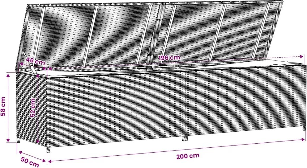 vidaXL vegyes bézs polyrattan kerti tárolóláda 469 L