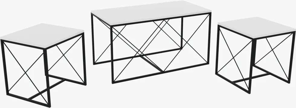 Defne dohányzóasztal, fehér, 100 cm