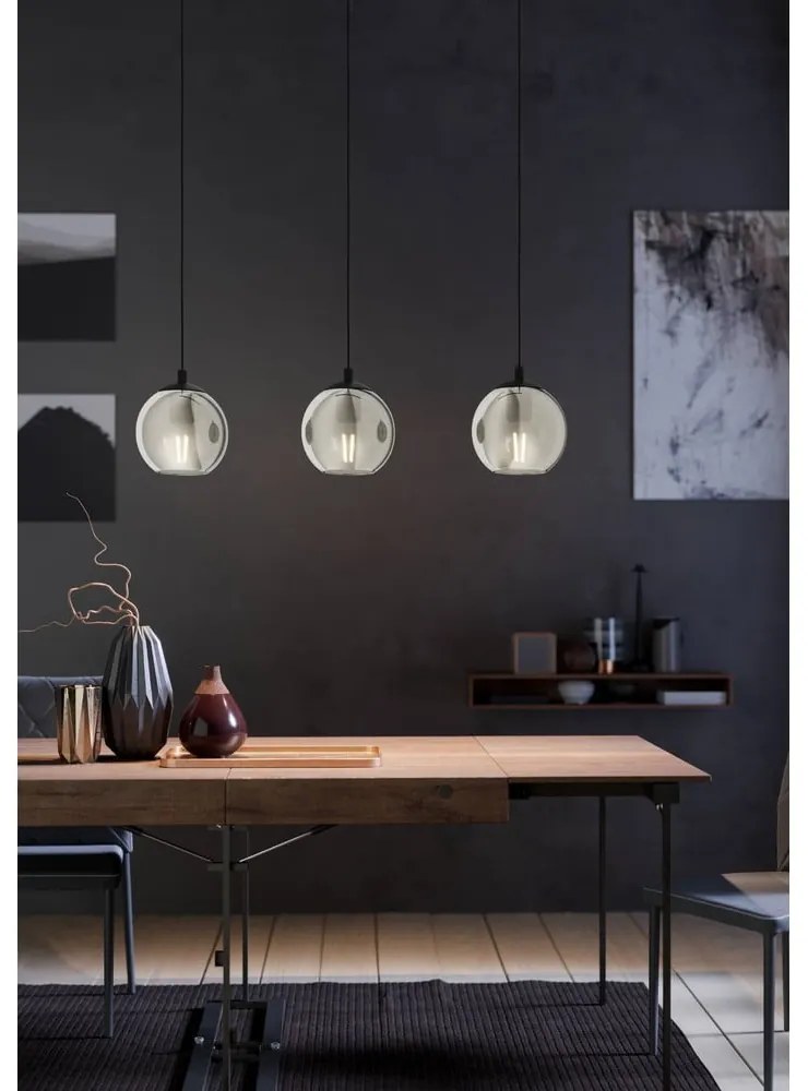 Fekete függőlámpa üveg búrával ARISCANI – EGLO