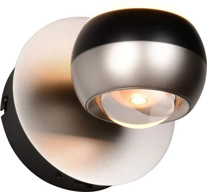 Fekete-ezüstszínű LED fali lámpa Orbit – Trio Select