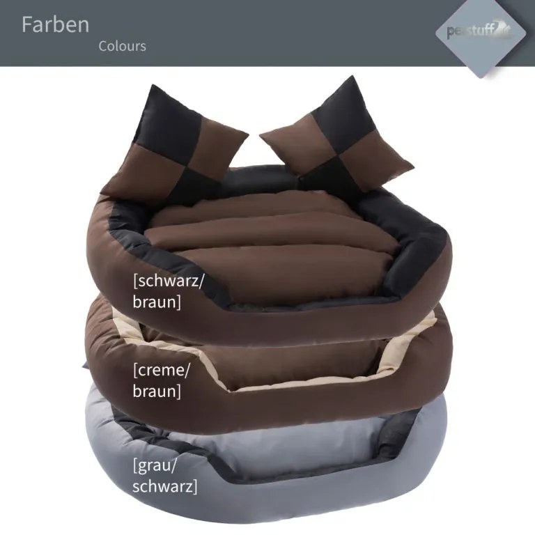 PETSTUFF® Kutyafekhely fekete/barna 110 x 80 x 23 cm