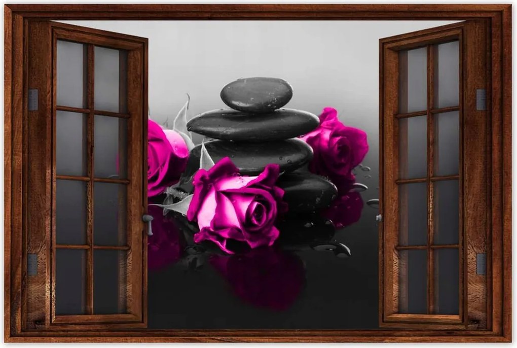 Poszterek 90x60 Rózsaszín rózsa Spa Wellness