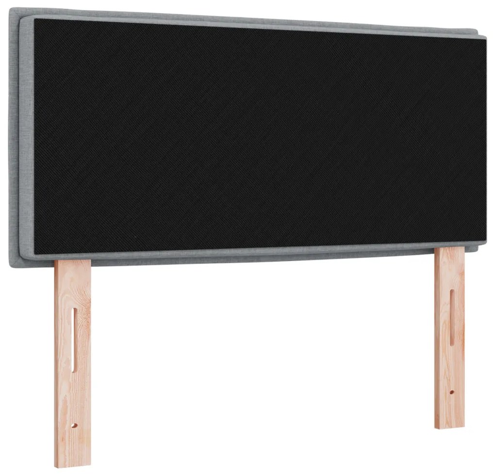 LED ágytámla LED -es lámpákkal Világosszürke 90 cm szövet