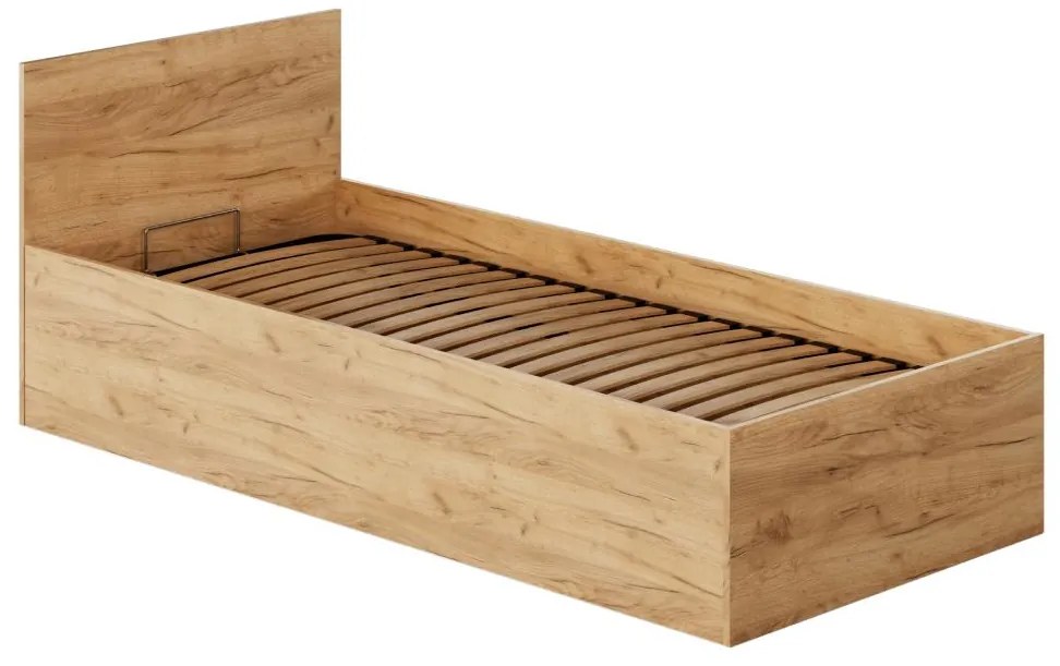 Egyszemélyes ágy 90 cm Discutibles (aranyy craft tölgy) (ágyráccsal) (tárolóhellyel). 1116311