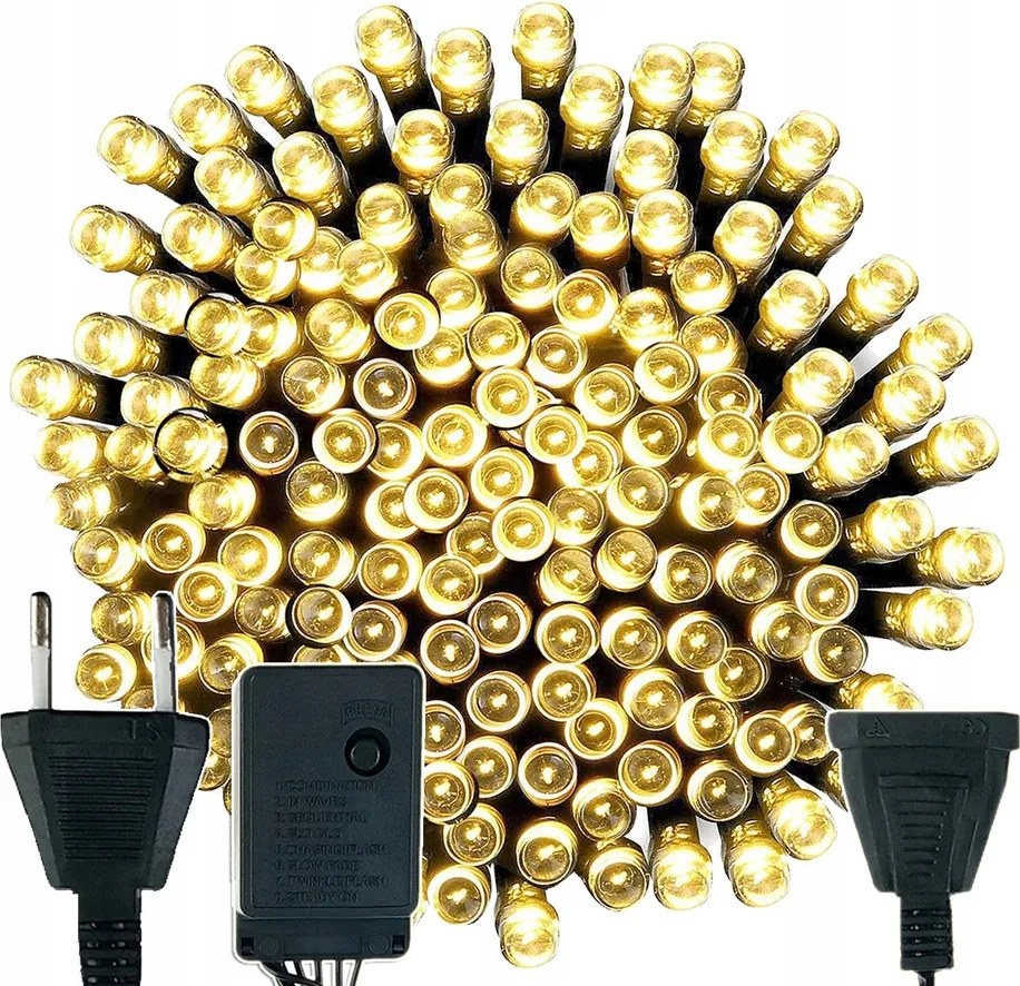 Erős Karácsonyfa Lámpák 1000 Led Fehér Meleg Kültéri Beltéri Programok