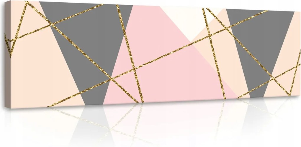 Vászonkép 145x45 Absztrakt geometrikus minimalizmus modern arany rózsaszín