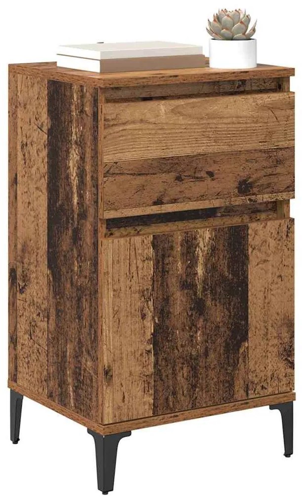Éjjeliszekrény fiókkal 2 pcs Régi fa 40 x 35 x 70 cm Faanyag