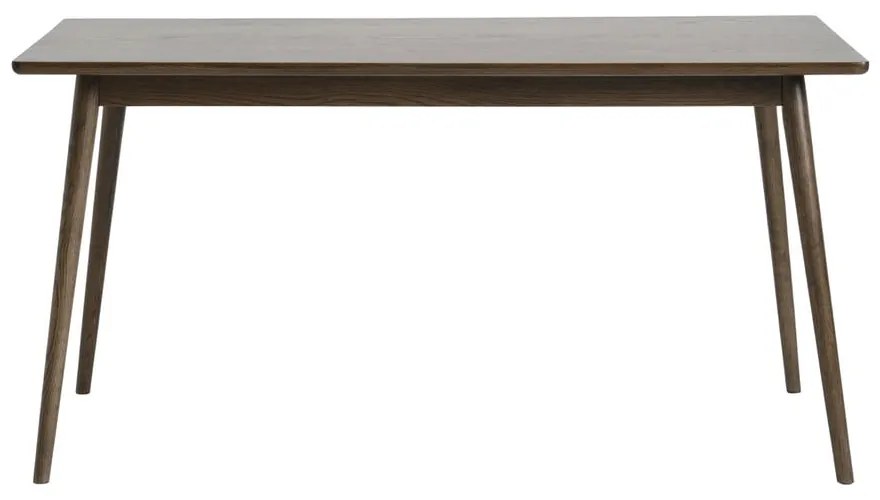 Barna bővíthető étkezőasztal tölgyfa dekoros asztallappal 150x90 cm Barrali – Unique Furniture