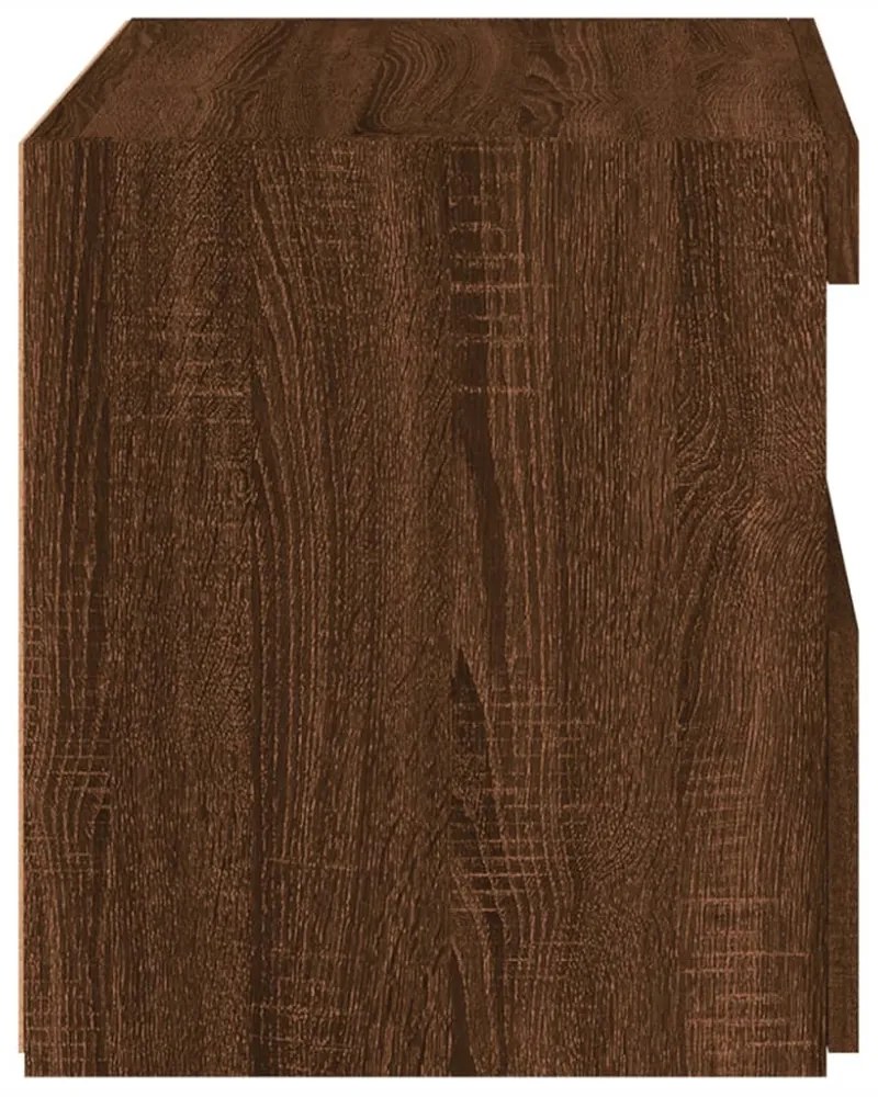 2 db barna tölgy színű éjjeliszekrény LED-ekkel 50x40x45 cm