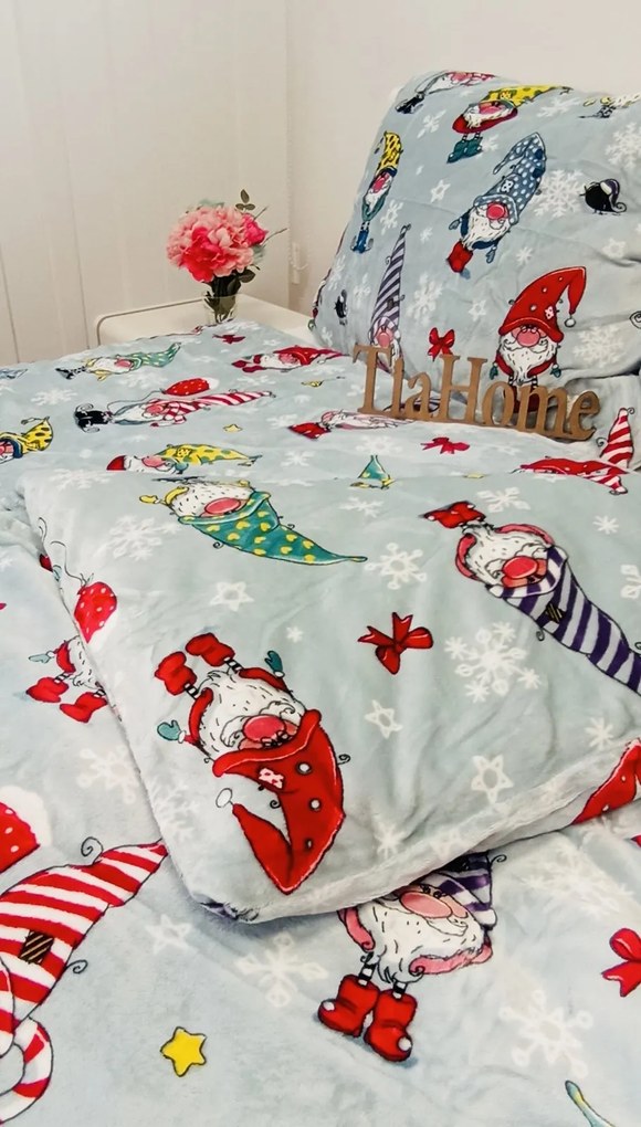 Karácsonyi Manók mikroplüss ágyneműhuzat 200x140cm+90x70cm TiaHome