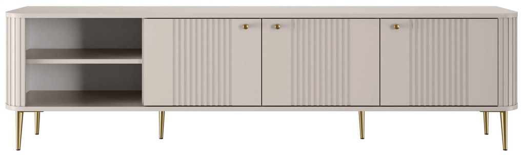 Vesper 3D TV szekrény 187 cm - kasmír / arany lábak