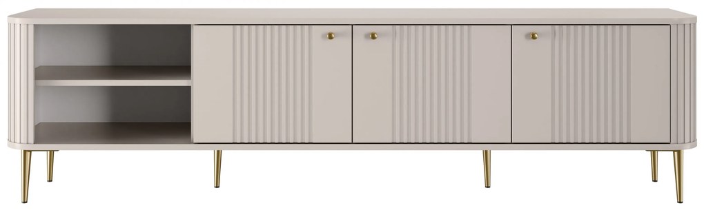Vesper 3D TV-szekrény 187 cm - kasmír / arany színű lábak