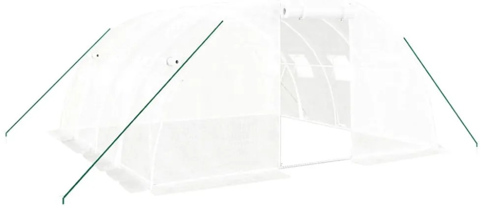 fehér acélvázas melegház 16 m² 4 x 4 x 2 m