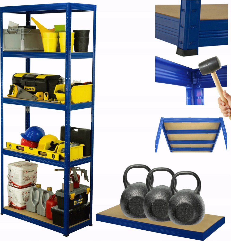 Helios fém tároló állvány 180x100x60cm 5Px350kg Tartós