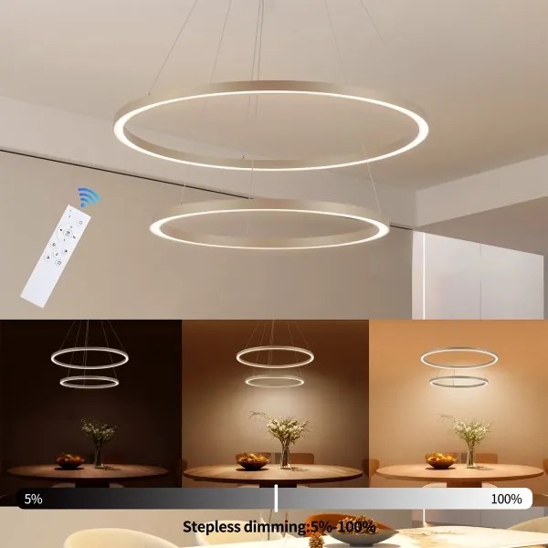 Brilagi - LED dimmelhető függeszték PORTOFINO LED/98W/230V átm. 80 cm bézs + távirányító