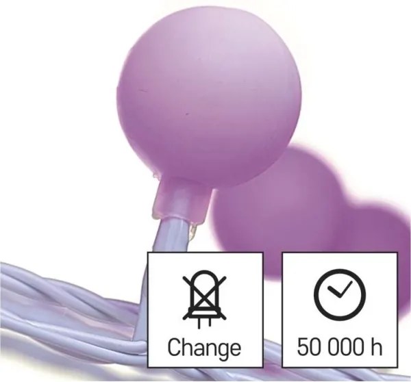 LED Karácsonyi kültéri lánc 40xLED/9m IP44 rózsaszín