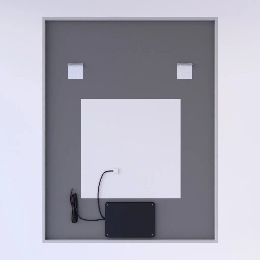 Álló fürdőszobai LED tükör 70x90cm | Páramentesítő funkció - Óra - Fényerő és színhőmérséklet szabályozás | Welland Luxury-Line G773