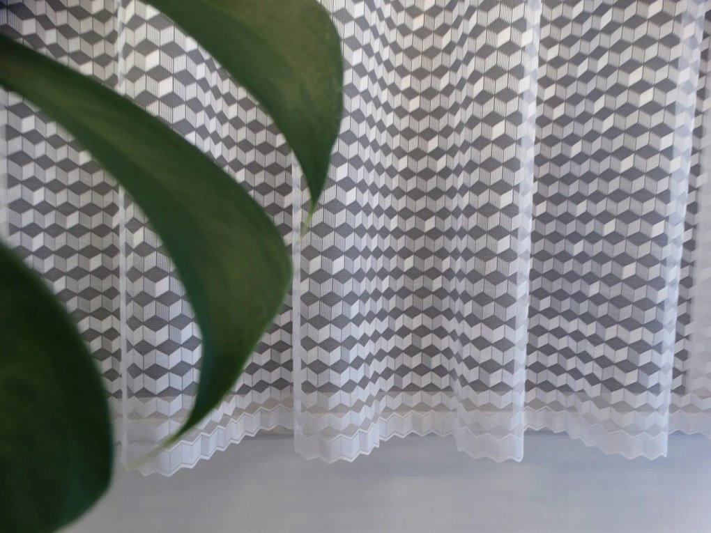 Mg Függöny Geo 125/230 Fehér 400x180cm készre varrva Bt M