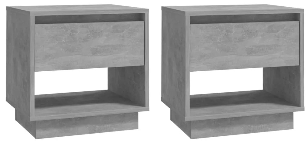 2 db betonszürke szerelt fa éjjeliszekrény 45x34x44 cm