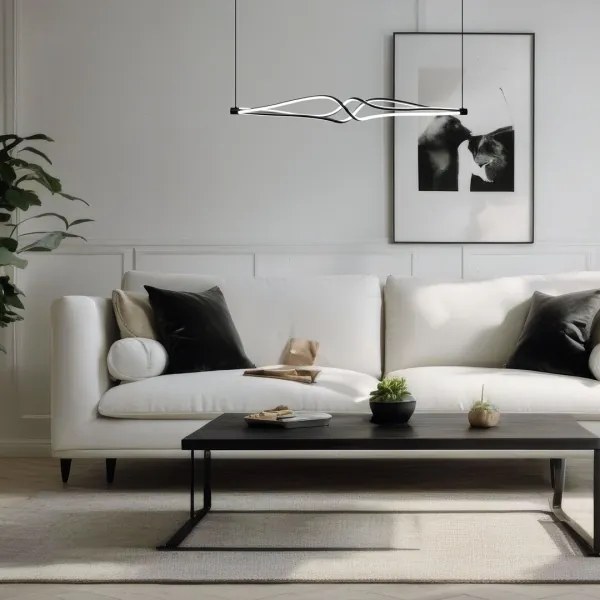 LED Csillár zsinóron TWISTER LED/56W/230V fekete