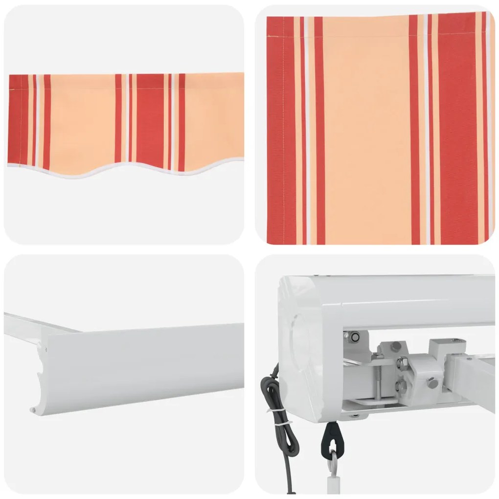 Automatikus Behúzható Napellenző Sárga És Narancs, 350x250 cm