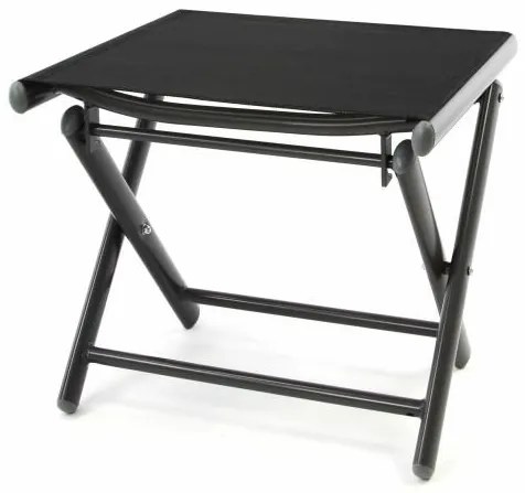 Kerti szék összecsukható GARTH + lábtartó - fekete