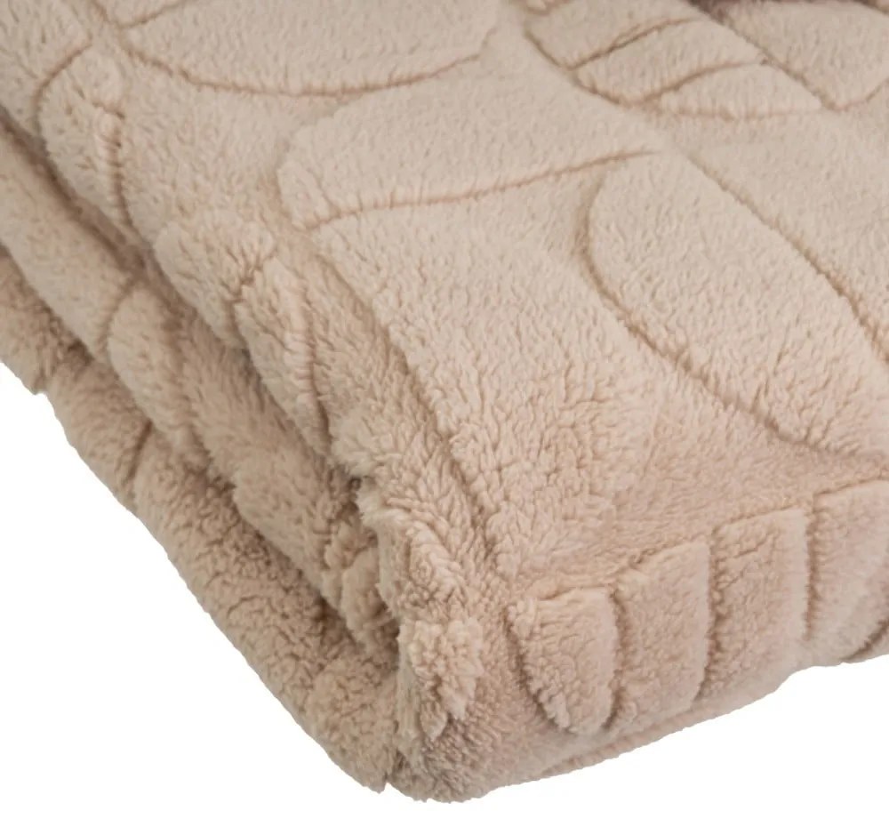 Világosbarna mikroplüss takaró 130x160 cm Mid Century – Casa Selección