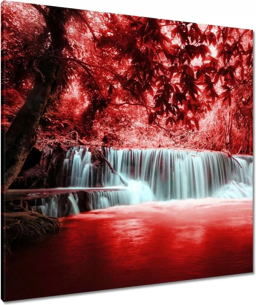 Vászonkép 80x80 Vörös vízesés Kaszkád