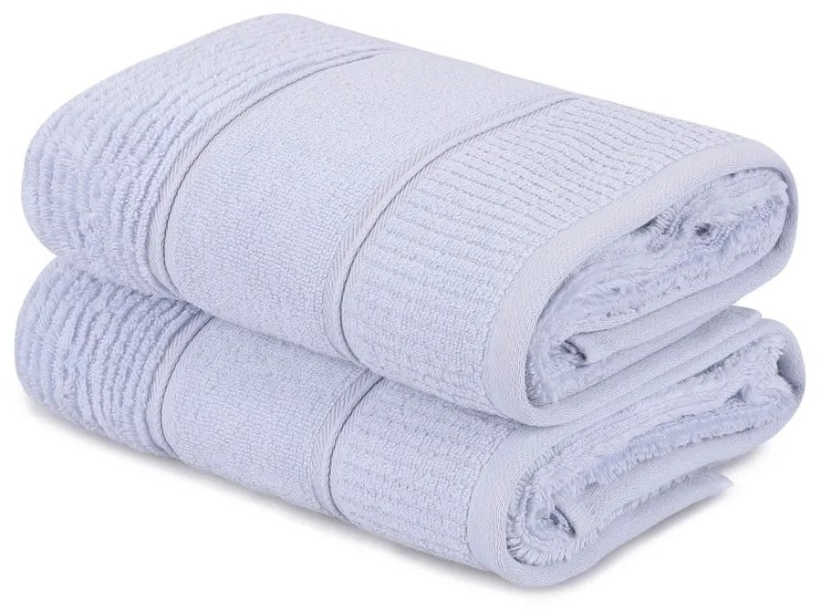 Világoskék frottír pamut törölköző szett 2 db-os 50x90 cm Daniela – Foutastic