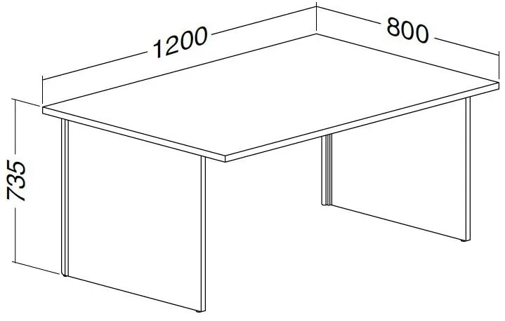 ProOffice A asztal 120 x 80 cm, cseresznye