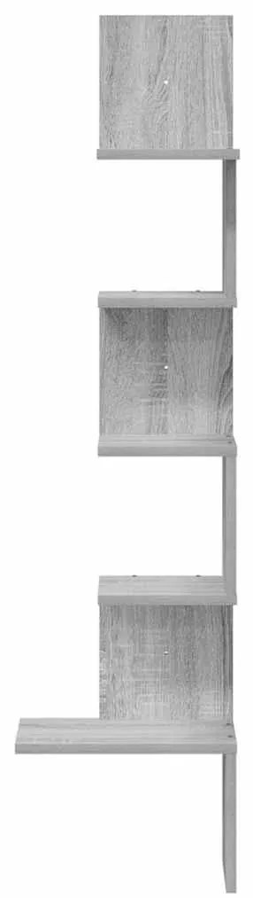 szürke sonoma szerelt fa fali sarokpolc 32x32x127,5 cm