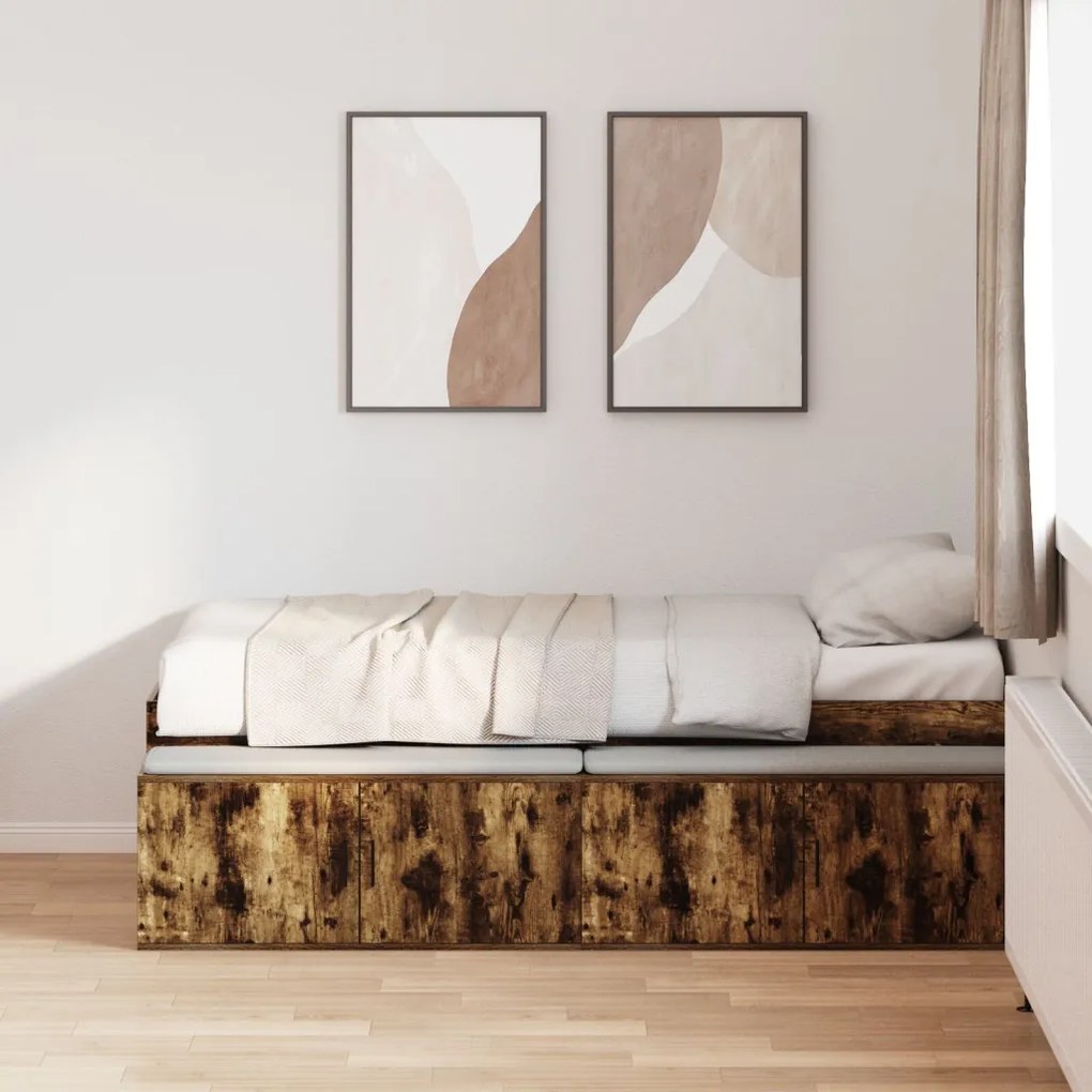 Tárolóágykeret Füstölt tölgy 100x200 cm