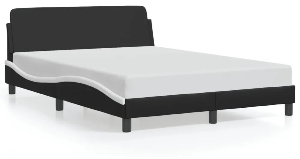 fekete és fehér műbőr ágykeret Dover 120 x 200 cm