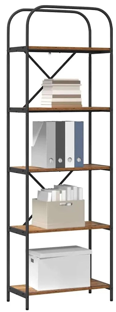 Könyvespolc Régi fa 60 x 30 x 183 cm Faanyag