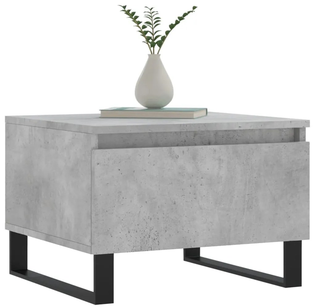 2 db betonszürke szerelt fa dohányzóasztal 50 x 46 x 35 cm